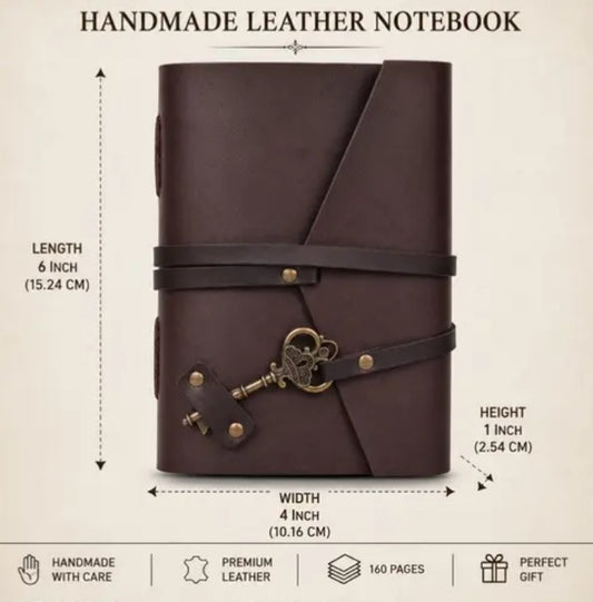 Handcrafted full grain Brown leather journal notebook