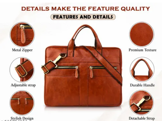 Premium Brown colour Handcraft leather Laptop bag