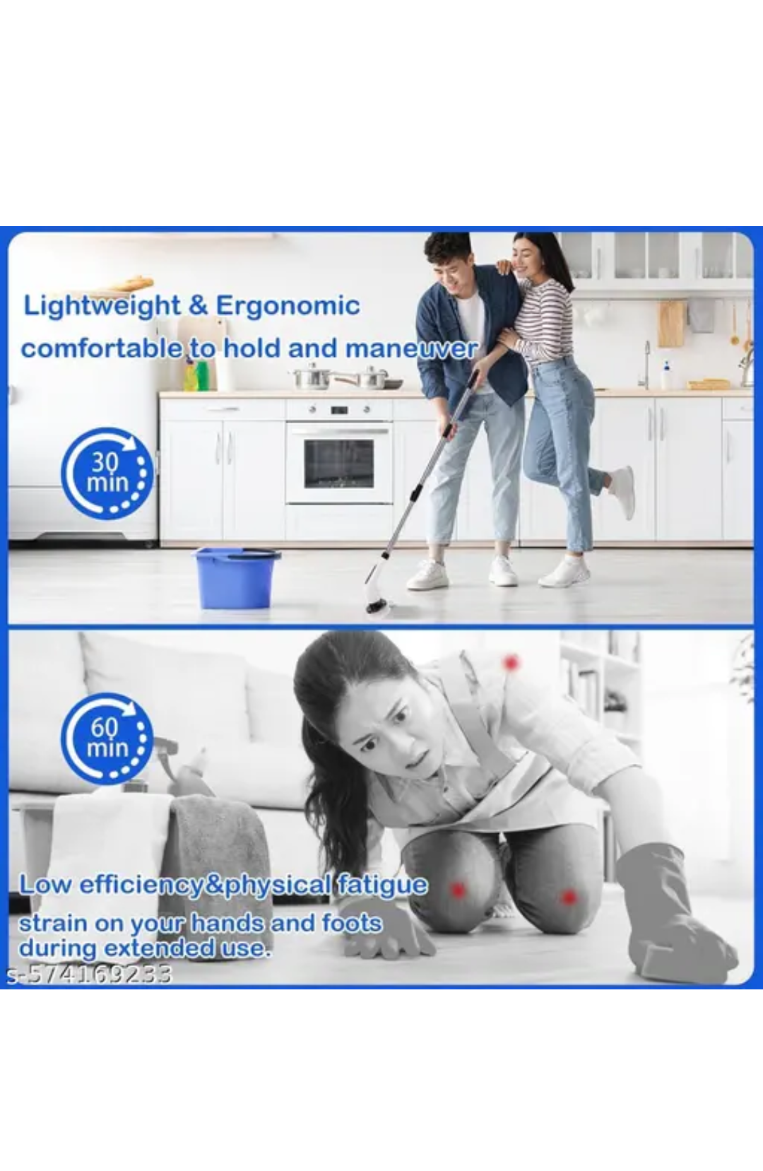 Electric spin scrubber cleaning brush