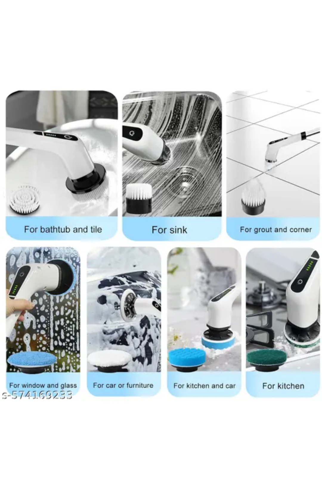 Electric spin scrubber cleaning brush