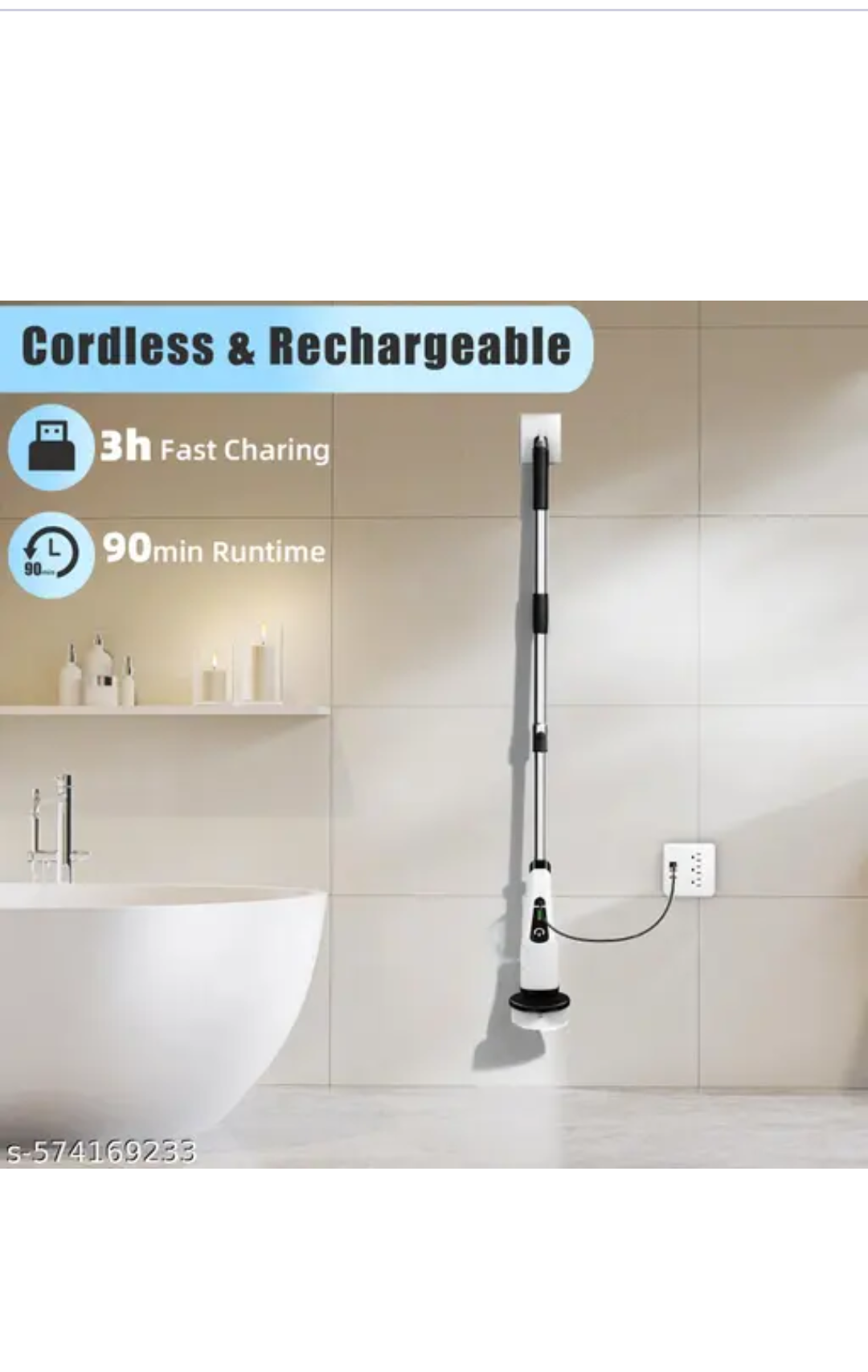 Electric spin scrubber cleaning brush